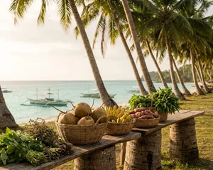 Coastal coconut grove in Monreal