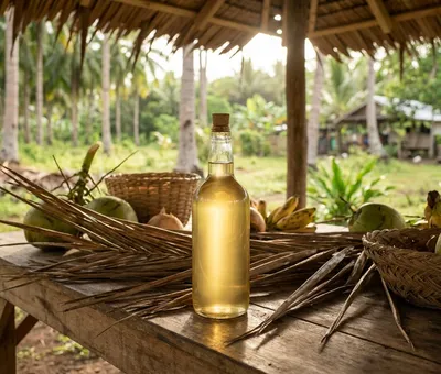 Bottle of virgin coconut oil