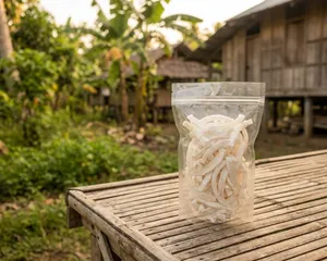 Pouch of dried coconut strips